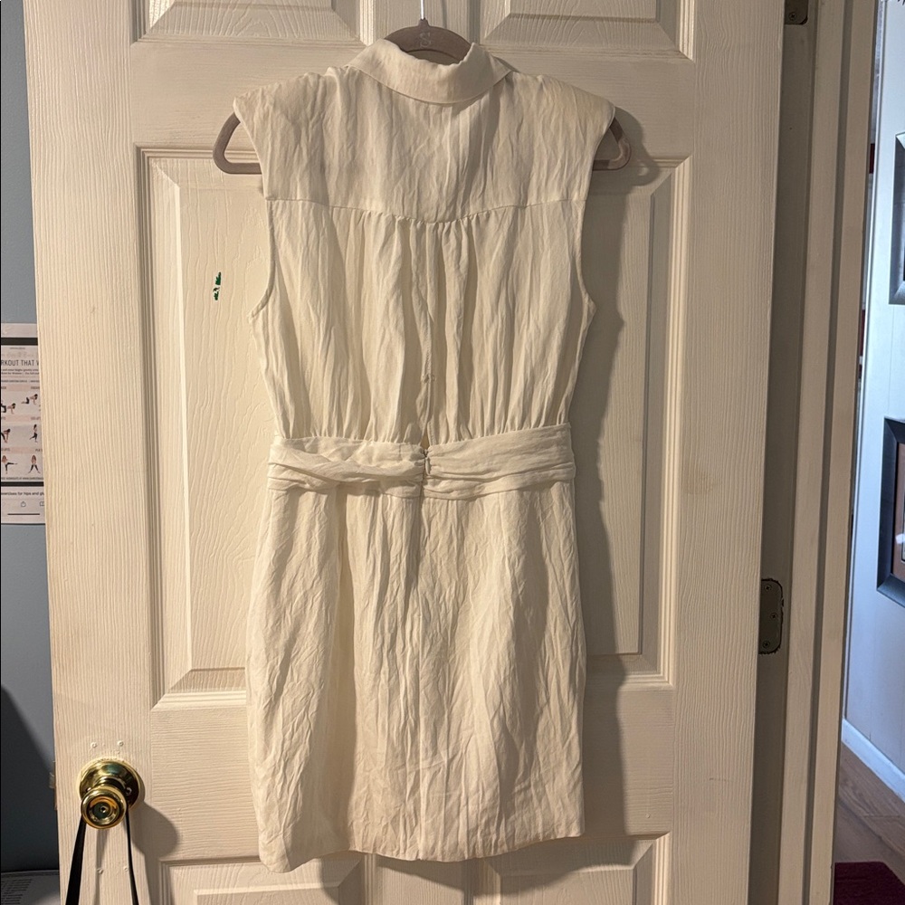 DO+BE White Sleeveless Faux Crossover Mini Dress (fits like a S) - Picture 4 of 12